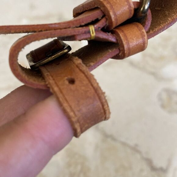 Vintage Louis Vuitton Vachetta Leather Luggage Tag & Poignet - Picture 7 of 8